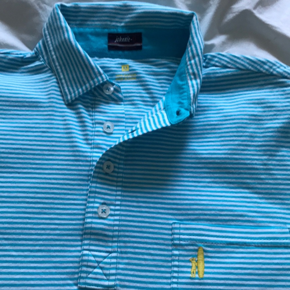 New johnnie-O striped polo shirt